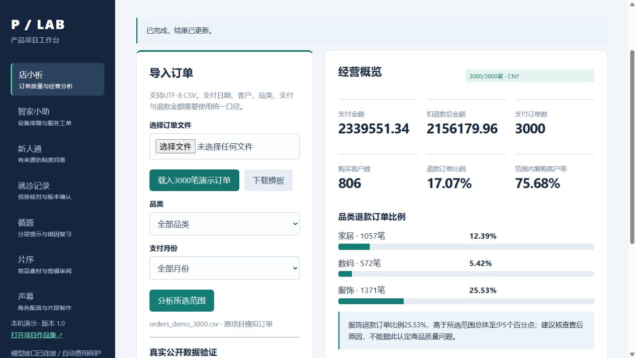 店小析实际工作台界面